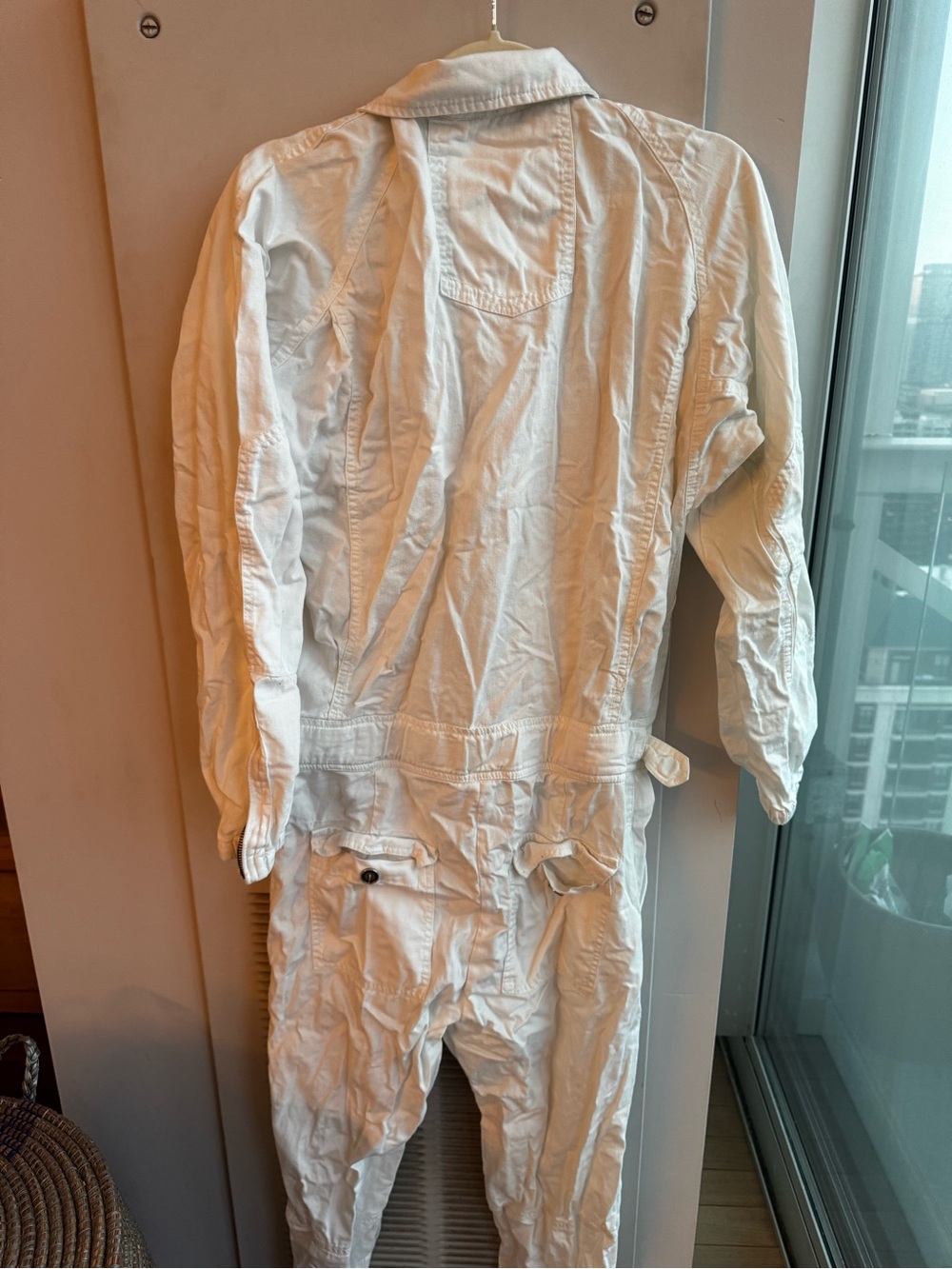 Zara‎ SRPLS Utility Jumpsuit White Zip Front Sz S/M - Picture 10 of 10